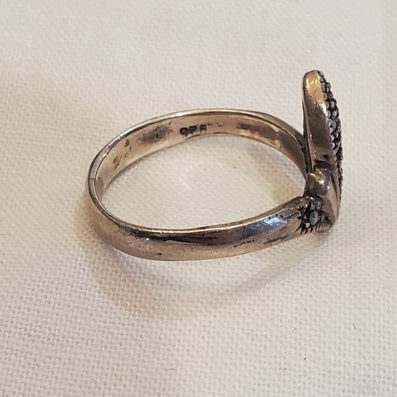 Sterling Silver Size 6.25 Marcasite Ring - Picture 2 of 4